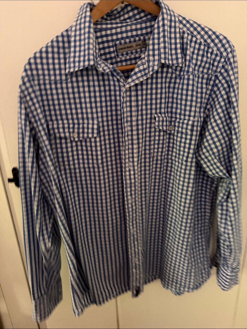 Paper Denim & Cloth Blue and White Gingham Button-Down Shirt - Men